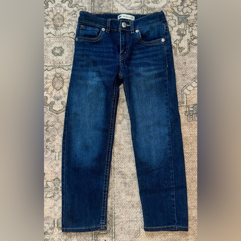 Boys Levi's Dark Indigo Slim Straight Jeans